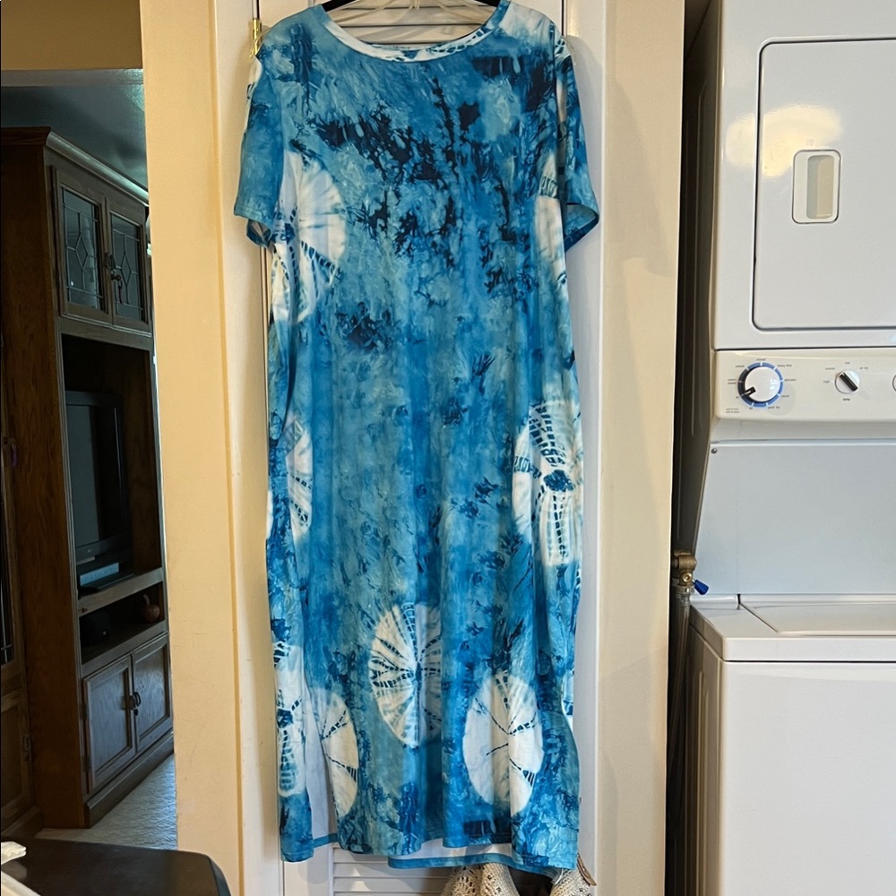 Blue and white beachy Maxi Dress